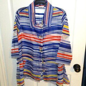 Mirror Image "Shacket" Sheer, "M" Avant Garde, Quiet Lux, Classic, Bohemian Chic